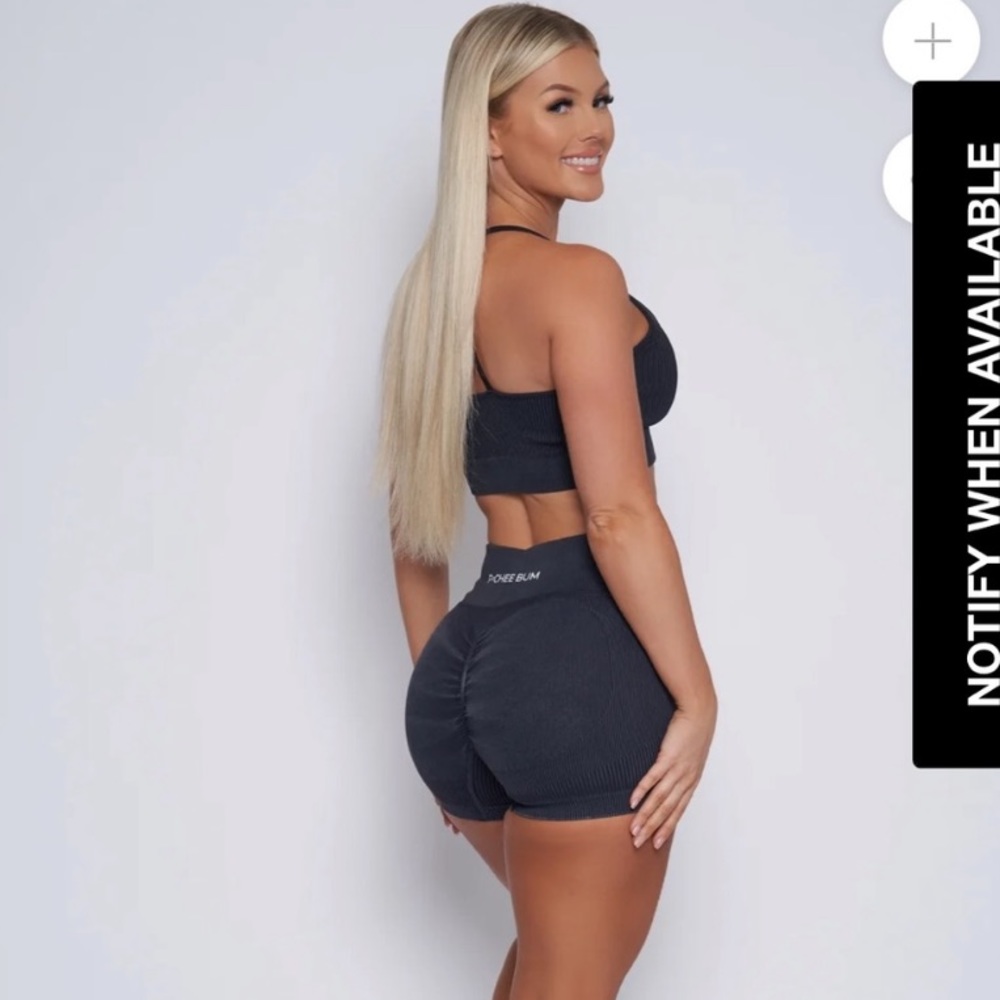 Pcheebum black ribbed washed gym shorts. Size small.